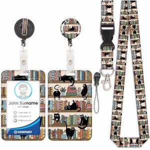 Iirlvior Porte Badge avec Cordon Tour De Cou avec Porte-Cartes, Porte Cartes Avec Enrouleurs de Badge Rétractable, Détachable Lanyard, Swivel Lobster Clasp, pour porte badges d'Identification (Chat Noir-7) - Publicité Iirlvior Porte Badge avec Cordon Tour De Cou avec Porte-Cartes, Porte Cartes Avec Enrouleurs de Badge Rétractable, Détachable Lanyard, Swivel Lobster Clasp, pour porte badges d'Identification (Chat Noir-7) - Publicité