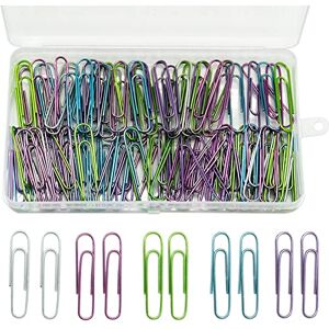 SZXMDKH Lot de 100 grands trombones en métal coloré de 5,1 cm avec boîte pour l'école, le bureau, la papeterie et les documents (50 mm, couleurs assorties) - Publicité SZXMDKH Lot de 100 grands trombones en métal coloré de 5,1 cm avec boîte pour l'école, le bureau, la papeterie et les documents (50 mm, couleurs assorties) - Publicité