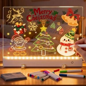 SERIONR Tablette Lumineuse Dessin pour Enfants, LED tablette dessin enfant avec interrupteur, Tableau Lumineux Message effaçable avec 12 couleurs stylos pour Tableau D'écriture Mémo(30x20cm) - Publicité SERIONR Tablette Lumineuse Dessin pour Enfants, LED tablette dessin enfant avec interrupteur, Tableau Lumineux Message effaçable avec 12 couleurs stylos pour Tableau D'écriture Mémo(30x20cm) - Publicité