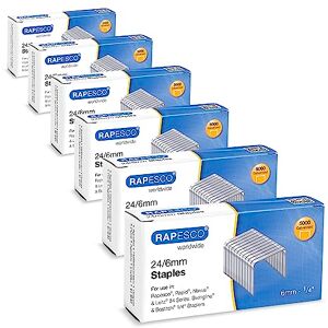 Rapesco 1736 Business Pack: Agrafes Galvanisées 24/6mm (No.16), 6 Boîtes de 5000 - Publicité Rapesco 1736 Business Pack: Agrafes Galvanisées 24/6mm (No.16), 6 Boîtes de 5000 - Publicité