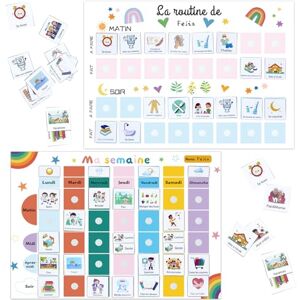 BMGRKYQX 2pcs Planning Semaine pour Enfants et Planning Journalier pour Enfants,118pcs Français enfants Routine d'Activités Quotidienne,Tableau Routine enfant Calendrier Enfant - Publicité BMGRKYQX 2pcs Planning Semaine pour Enfants et Planning Journalier pour Enfants,118pcs Français enfants Routine d'Activités Quotidienne,Tableau Routine enfant Calendrier Enfant - Publicité