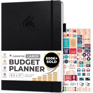 Clever Fox Grand planificateur budgétaire – Carnet de suivi des dépenses – Budgétisation mensuelle et organisateur de factures, carnet de bord et livre de comptes, A4 (noir) - Publicité Clever Fox Grand planificateur budgétaire – Carnet de suivi des dépenses – Budgétisation mensuelle et organisateur de factures, carnet de bord et livre de comptes, A4 (noir) - Publicité