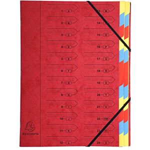 Exacompta Réf. 54245E 1 trieur dos agrafé avec élastiques couverture imprimée en carte lustrée et intérieur en carte recyclée 24 compartiments dim 24,5x 32 cm pour A4 couleur rouge - Publicité Exacompta Réf. 54245E 1 trieur dos agrafé avec élastiques couverture imprimée en carte lustrée et intérieur en carte recyclée 24 compartiments dim 24,5x 32 cm pour A4 couleur rouge - Publicité