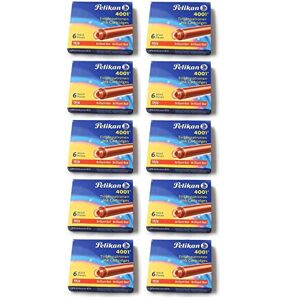 Pelikan Cartouches d'encre 4001 TP/6 en 8 couleurs au choix de Basse, en 5/10 packs de 5 x 6 ou 10 x 6 cartouches d'encre  rouge - Publicité