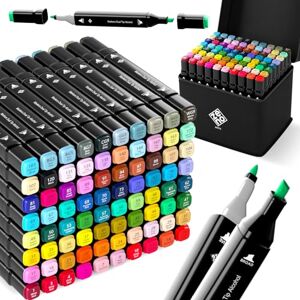 ZENO 80 Feutres à Alcool Double Pointe – Feutre à Alcool Brush & Fin pour Coloriage Adulte, Dessin, Crayon Feutre Pro, Kit Coloriage avec Pochette, Marqueurs à Dessin - Publicité ZENO 80 Feutres à Alcool Double Pointe – Feutre à Alcool Brush & Fin pour Coloriage Adulte, Dessin, Crayon Feutre Pro, Kit Coloriage avec Pochette, Marqueurs à Dessin - Publicité