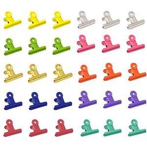 WUDQIJI Lot de 30 petits trombones bouledogue 22 mm En métal Pour photos, photos, sacs alimentaires (10 couleurs) - Publicité WUDQIJI Lot de 30 petits trombones bouledogue 22 mm En métal Pour photos, photos, sacs alimentaires (10 couleurs) - Publicité