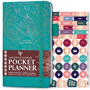 Legend Planner Pocket Petit journal d'objectifs mensuel et hebdomadaire et calendrier pour la productivité, mini organisateur de vie parfait pour sac à main, taille : 8,9 x 15,7 cm, couverture - Publicité Legend Planner Pocket Petit journal d'objectifs mensuel et hebdomadaire et calendrier pour la productivité, mini organisateur de vie parfait pour sac à main, taille : 8,9 x 15,7 cm, couverture - Publicité