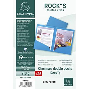Exacompta Paquet 25 Chemise double poche NF A4 turquoise - Publicité Exacompta Paquet 25 Chemise double poche NF A4 turquoise - Publicité