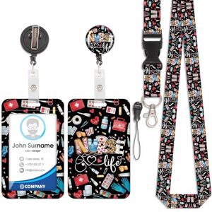 Viojrlly Porte Badge avec Cordon Tour De Cou avec Porte-Cartes, Porte Carte avec Enrouleurs de Badge Rétractable, Swivel Lobster Clasp, Détachable Lanyard, pour porte badges d'Identification (Médical-1) - Publicité Viojrlly Porte Badge avec Cordon Tour De Cou avec Porte-Cartes, Porte Carte avec Enrouleurs de Badge Rétractable, Swivel Lobster Clasp, Détachable Lanyard, pour porte badges d'Identification (Médical-1) - Publicité