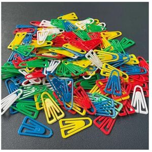 Qvorlth Lot de 600 trombones en plastique, 35 mm de long, couleurs assorties, forme triangulaire, fournitures de bureau, classement de documents - Publicité Qvorlth Lot de 600 trombones en plastique, 35 mm de long, couleurs assorties, forme triangulaire, fournitures de bureau, classement de documents - Publicité
