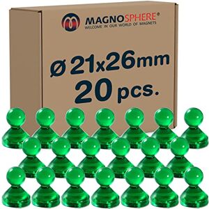 Magnosphere Punaises magnétiques épingles de néodyme aimants Ø 21x26mm 10 pcs. jusqu'à 2kg, Couleur:Vert - Publicité Magnosphere Punaises magnétiques épingles de néodyme aimants Ø 21x26mm 10 pcs. jusqu'à 2kg, Couleur:Vert - Publicité