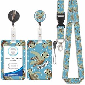 Iirlvior Porte Badge avec Cordon Tour De Cou avec Porte-Cartes, Porte Cartes Avec Enrouleurs de Badge Rétractable, Détachable Lanyard, Swivel Lobster Clasp, pour porte badges d'Identification (Tortue-1) - Publicité Iirlvior Porte Badge avec Cordon Tour De Cou avec Porte-Cartes, Porte Cartes Avec Enrouleurs de Badge Rétractable, Détachable Lanyard, Swivel Lobster Clasp, pour porte badges d'Identification (Tortue-1) - Publicité