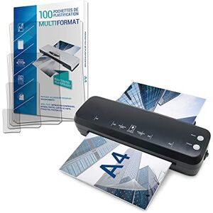 Waytex Pack Plastifieuse A4 + 100 pochettes multiformats (A4, A5, A6, cartes) – Plastification chaud/froid, chauffe rapide, 25 cm/min, levier antibourrage - Publicité Waytex Pack Plastifieuse A4 + 100 pochettes multiformats (A4, A5, A6, cartes) – Plastification chaud/froid, chauffe rapide, 25 cm/min, levier antibourrage - Publicité