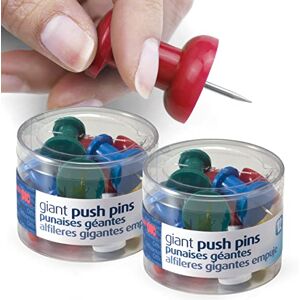 Officemate 92905 Lot de 2 boîtes de 12 punaises géantes, 3,8 cm, couleurs assorties - Publicité Officemate 92905 Lot de 2 boîtes de 12 punaises géantes, 3,8 cm, couleurs assorties - Publicité