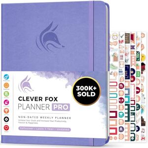 Clever Fox Agenda PRO Agenda de vie hebdomadaire et mensuel pour augmenter la productivité, la gestion du temps et atteindre vos objectifs Organisateur, Durée 1 an A4, Non daté (Lavender) - Publicité Clever Fox Agenda PRO Agenda de vie hebdomadaire et mensuel pour augmenter la productivité, la gestion du temps et atteindre vos objectifs Organisateur, Durée 1 an A4, Non daté (Lavender) - Publicité