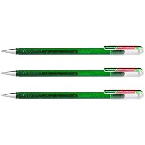 Pentel Lot de 3 Stylos roller gel Hybrid Dual Metallic Glitter Vert/Rouge Métal - Publicité Pentel Lot de 3 Stylos roller gel Hybrid Dual Metallic Glitter Vert/Rouge Métal - Publicité