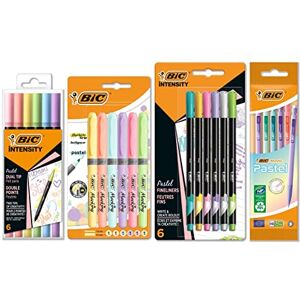 BIC Kit d’écriture Pastel avec Feutres double pointe, Porte-mines, Surligneurs et Feutres d'écriture Corps et Encres Pastel Assortis, Pack de 23 - Publicité BIC Kit d’écriture Pastel avec Feutres double pointe, Porte-mines, Surligneurs et Feutres d'écriture Corps et Encres Pastel Assortis, Pack de 23 - Publicité