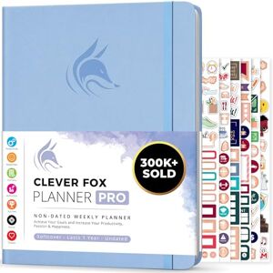 Clever Fox Agenda PRO Agenda de vie hebdomadaire et mensuel pour augmenter la productivité, la gestion du temps et atteindre vos objectifs Organisateur, Durée 1 an A4, Non daté (Periwinkle) - Publicité Clever Fox Agenda PRO Agenda de vie hebdomadaire et mensuel pour augmenter la productivité, la gestion du temps et atteindre vos objectifs Organisateur, Durée 1 an A4, Non daté (Periwinkle) - Publicité