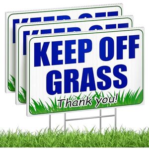 Granatan Lot de 3 panneaux « Keep Off Grass » pour cour, 8 x 12 DS Coroplast No Dogs Allowed Sign, Do Not Walk on Grass - Publicité Granatan Lot de 3 panneaux « Keep Off Grass » pour cour, 8 x 12 DS Coroplast No Dogs Allowed Sign, Do Not Walk on Grass - Publicité