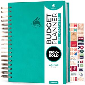 Clever Fox Planificateur de Budget Organiseur Factures Mensuelles avec Poches Carnet de Suivi Dépenses, Journal de Budgétisation Planificateur Financier Livre de Budget Grande Taille Turquoise - Publicité Clever Fox Planificateur de Budget Organiseur Factures Mensuelles avec Poches Carnet de Suivi Dépenses, Journal de Budgétisation Planificateur Financier Livre de Budget Grande Taille Turquoise - Publicité