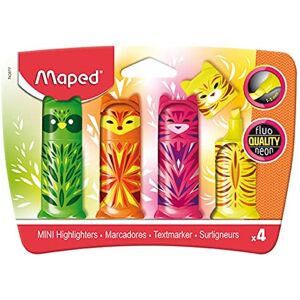 Maped 4 surligneurs Fluo’Peps MINI CUTE Petits Surligneurs de Poche Originaux en forme d'Animaux 4 coloris : vert, orange, rose et jaune - Publicité Maped 4 surligneurs Fluo’Peps MINI CUTE Petits Surligneurs de Poche Originaux en forme d'Animaux 4 coloris : vert, orange, rose et jaune - Publicité