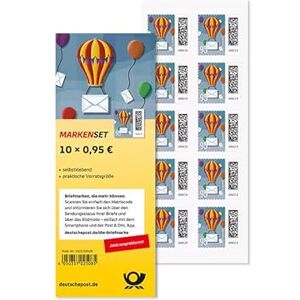PADCR Lot de 10 timbres poste Deutsche Post 0,95 EUR 95 cents lettre standard avec 10 enveloppes (poster ballon) - Publicité PADCR Lot de 10 timbres poste Deutsche Post 0,95 EUR 95 cents lettre standard avec 10 enveloppes (poster ballon) - Publicité