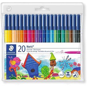 Staedtler 326 WP20 ST Noris Set de 20 Feutres résistant pour coloriage de surfaces moyennes Couleurs Brillantes pointe moyenne 1 mm - Publicité Staedtler 326 WP20 ST Noris Set de 20 Feutres résistant pour coloriage de surfaces moyennes Couleurs Brillantes pointe moyenne 1 mm - Publicité