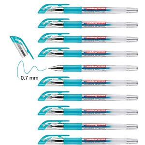 Edding 2185 Roller à encre gel bleu clair 10 stylos -,7 mm stylo gel pour écrire, dessiner, pour mandalas, bullet journals roller gel, stylo roller - Publicité Edding 2185 Roller à encre gel bleu clair 10 stylos -,7 mm stylo gel pour écrire, dessiner, pour mandalas, bullet journals roller gel, stylo roller - Publicité