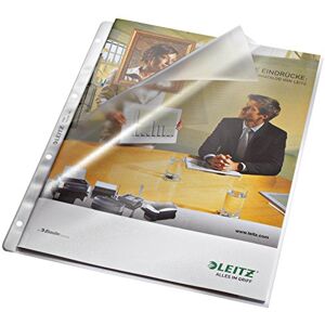 Leitz Pochettes perforées sur le dessus et le côté perforé ouvert – Multi-perforations, sans insert de papier, grainé 0,09 mm, A4. Publicité Leitz Pochettes perforées sur le dessus et le côté perforé ouvert – Multi-perforations, sans insert de papier, grainé 0,09 mm, A4. Publicité