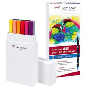 Tombow ABT-12P-1 Lot de 12 Feutres pinceau à 2 pointes, couleurs primaires - Publicité Tombow ABT-12P-1 Lot de 12 Feutres pinceau à 2 pointes, couleurs primaires - Publicité