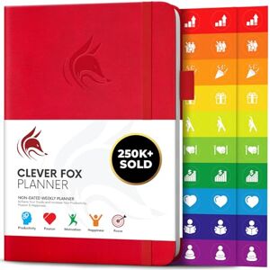 Clever Fox Planificateur Agenda Personnel pour Booster Productivité, Motivation, Attention, Bonheur de Vie, Succès et Atteindre vos Objectifs – Journal du Quotidien et Hebdomadaire Rouge - Publicité Clever Fox Planificateur Agenda Personnel pour Booster Productivité, Motivation, Attention, Bonheur de Vie, Succès et Atteindre vos Objectifs – Journal du Quotidien et Hebdomadaire Rouge - Publicité