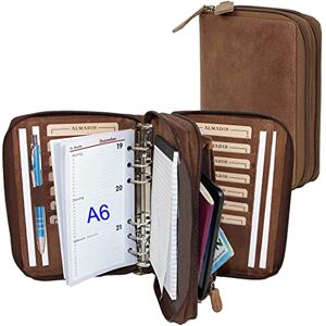 ALMADIH portfolio duo A6 en cuir avec 2 pochettes fermeture éclair, calendrier 2025 + bloc-notes inclus, marron vintage – Agenda personnel d’affaires Porte documents personnel Organiseur - Publicité ALMADIH portfolio duo A6 en cuir avec 2 pochettes fermeture éclair, calendrier 2025 + bloc-notes inclus, marron vintage – Agenda personnel d’affaires Porte documents personnel Organiseur - Publicité