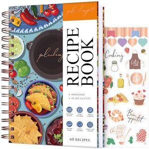 PLANBERRY Livre de recettes – Livre de cuisine relié vierge pour écrire vos propres recettes – Journal de cuisine vide à remplir – Carnet de recettes familiales vierge – 60 recettes, 14x21cm (Fiesta - Publicité PLANBERRY Livre de recettes – Livre de cuisine relié vierge pour écrire vos propres recettes – Journal de cuisine vide à remplir – Carnet de recettes familiales vierge – 60 recettes, 14x21cm (Fiesta - Publicité