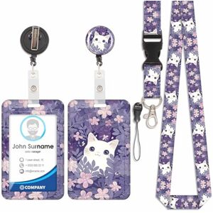 Iirlvior Porte Badge avec Cordon Tour De Cou avec Porte-Cartes, Porte Cartes Avec Enrouleurs de Badge Rétractable, Détachable Lanyard, Swivel Lobster Clasp, pour porte badges d'Identification (Chat-2) - Publicité Iirlvior Porte Badge avec Cordon Tour De Cou avec Porte-Cartes, Porte Cartes Avec Enrouleurs de Badge Rétractable, Détachable Lanyard, Swivel Lobster Clasp, pour porte badges d'Identification (Chat-2) - Publicité