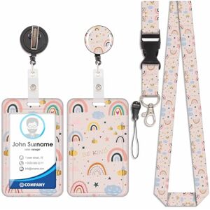 Viojrlly Porte Badge avec Cordon Tour De Cou avec Porte-Cartes, Porte Cartes avec Enrouleurs de Badge Rétractable, Détachable Lanyard, Swivel Lobster Clasp, pour porte badges d'Identification (Arc-en-ciel-2) - Publicité Viojrlly Porte Badge avec Cordon Tour De Cou avec Porte-Cartes, Porte Cartes avec Enrouleurs de Badge Rétractable, Détachable Lanyard, Swivel Lobster Clasp, pour porte badges d'Identification (Arc-en-ciel-2) - Publicité