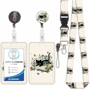 Iirlvior Porte Badge avec Cordon Tour De Cou avec Porte-Cartes, Porte Cartes Avec Enrouleurs de Badge Rétractable, Détachable Lanyard, Swivel Lobster Clasp, pour porte badges d'Identification (Chat Noir-4) - Publicité Iirlvior Porte Badge avec Cordon Tour De Cou avec Porte-Cartes, Porte Cartes Avec Enrouleurs de Badge Rétractable, Détachable Lanyard, Swivel Lobster Clasp, pour porte badges d'Identification (Chat Noir-4) - Publicité
