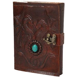 OVERDOSE Double Dragon with Stone C-Lock Leather Journal Diary Notebook Leather Journal for men & women Notebook 5 x 7 inches 12 x 17 cm A6 - Publicité OVERDOSE Double Dragon with Stone C-Lock Leather Journal Diary Notebook Leather Journal for men & women Notebook 5 x 7 inches 12 x 17 cm A6 - Publicité