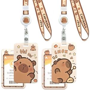 EduPlayte 2 PCS Capybara Porte Badge, Capybara Cordon Tour de Cou avec Porte-cartes, Capybara Lanyard Strap Neck avec Swivel Lobster Clasp avec Poche Zippée pour Carte d'identité (HI+Luck) - Publicité EduPlayte 2 PCS Capybara Porte Badge, Capybara Cordon Tour de Cou avec Porte-cartes, Capybara Lanyard Strap Neck avec Swivel Lobster Clasp avec Poche Zippée pour Carte d'identité (HI+Luck) - Publicité