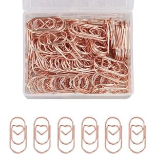 DAVIDJAMESCLARKE Lot de 130 trombones en forme de cœur or rose avec boîte transparente pour bureau, salle de classe. Publicité DAVIDJAMESCLARKE Lot de 130 trombones en forme de cœur or rose avec boîte transparente pour bureau, salle de classe. Publicité