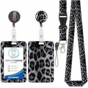 Viojrlly Porte Badge avec Cordon Tour De Cou avec Porte-Cartes, Porte Carte avec Enrouleurs de Badge Rétractable, Swivel Lobster Clasp, Détachable Lanyard, pour porte badges d'Identification (Léopard-Gris-1) - Publicité Viojrlly Porte Badge avec Cordon Tour De Cou avec Porte-Cartes, Porte Carte avec Enrouleurs de Badge Rétractable, Swivel Lobster Clasp, Détachable Lanyard, pour porte badges d'Identification (Léopard-Gris-1) - Publicité