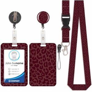 Viojrlly Porte Badge avec Cordon Tour De Cou avec Porte-Cartes, Porte Carte avec Enrouleurs de Badge Rétractable, Swivel Lobster Clasp, Détachable Lanyard, pour porte badges d'Identification (Léopard-Rouge) - Publicité Viojrlly Porte Badge avec Cordon Tour De Cou avec Porte-Cartes, Porte Carte avec Enrouleurs de Badge Rétractable, Swivel Lobster Clasp, Détachable Lanyard, pour porte badges d'Identification (Léopard-Rouge) - Publicité