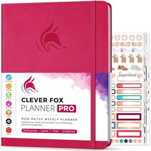 Clever Fox Agenda PRO Agenda de vie hebdomadaire et mensuel pour augmenter la productivité, la gestion du temps et atteindre vos objectifs Organisateur, Durée 1 an A4, Non daté (Rose foncé) - Publicité Clever Fox Agenda PRO Agenda de vie hebdomadaire et mensuel pour augmenter la productivité, la gestion du temps et atteindre vos objectifs Organisateur, Durée 1 an A4, Non daté (Rose foncé) - Publicité