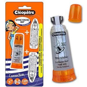 Cléopâtre Lot de Roller De Correction Effac'encre 360° + 2 Recharges, Tête Rotative à 360° Idéal Pour L’Ecole et Le Bureau – Correction – Correcteur – Rentrée des classes – Ruban Correcteur - Publicité Cléopâtre Lot de Roller De Correction Effac'encre 360° + 2 Recharges, Tête Rotative à 360° Idéal Pour L’Ecole et Le Bureau – Correction – Correcteur – Rentrée des classes – Ruban Correcteur - Publicité