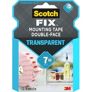 Scotch FIX Scotch-Fix Ruban Adhésif Double Face, Transparent 1 Rouleau 19 mm x 5 m Pour Utilisation Intérieure Fixation sans Dommage Supporte jusqu'à 7 kg - Publicité Scotch FIX Scotch-Fix Ruban Adhésif Double Face, Transparent 1 Rouleau 19 mm x 5 m Pour Utilisation Intérieure Fixation sans Dommage Supporte jusqu'à 7 kg - Publicité
