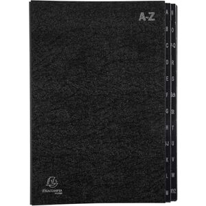 Exacompta Réf. 57024E Carton de 8 trieurs Ordonator couverture rigide intérieur en carte recyclée onglets plastifiés de A à Z 24 compartiments dimensions 24 x 34 cm Noir - Publicité Exacompta Réf. 57024E Carton de 8 trieurs Ordonator couverture rigide intérieur en carte recyclée onglets plastifiés de A à Z 24 compartiments dimensions 24 x 34 cm Noir - Publicité