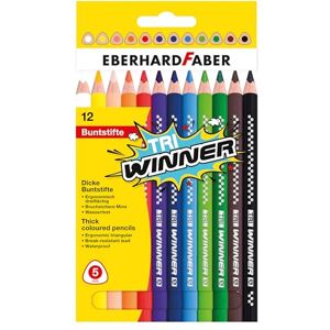 Eberhard Faber 518412 Kleurpotlodenset TRI Winner, 12 onbreekbare kleurpotloden, driehoekige vorm - Publicité Eberhard Faber 518412 Kleurpotlodenset TRI Winner, 12 onbreekbare kleurpotloden, driehoekige vorm - Publicité