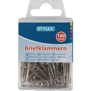 Stylex Pack de 100 Trombones en métal 32 mm Blanc - Publicité Stylex Pack de 100 Trombones en métal 32 mm Blanc - Publicité