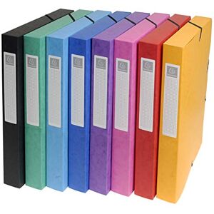 Exacompta Réf. 50300E 8 boîtes de classement à élastiques Exabox en carte lustrée 600g/m2 Dos 2,5 cm format 25 x 33 cm pour documents A4 8 couleurs assorties livrées montées - Publicité Exacompta Réf. 50300E 8 boîtes de classement à élastiques Exabox en carte lustrée 600g/m2 Dos 2,5 cm format 25 x 33 cm pour documents A4 8 couleurs assorties livrées montées - Publicité