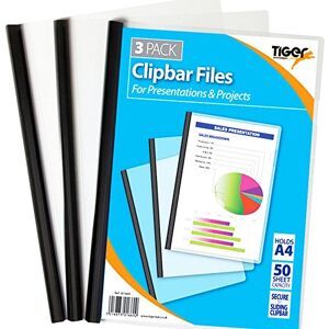 Tiger Lot de 3 kits pour constitution de dossier, format A4, grande capacité, baguette noire - Publicité Tiger Lot de 3 kits pour constitution de dossier, format A4, grande capacité, baguette noire - Publicité