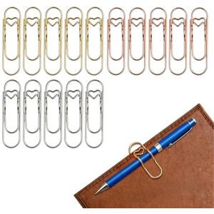 HAOXYO 15 Pièces Trombone Porte Stylo pour Cahier, Trombones Clips Métal Porte Stylo Porte pour Journal Bureau, Salle De Classe, Trombones en Métal Portable - Publicité HAOXYO 15 Pièces Trombone Porte Stylo pour Cahier, Trombones Clips Métal Porte Stylo Porte pour Journal Bureau, Salle De Classe, Trombones en Métal Portable - Publicité
